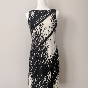 Donna Morgan Black and White Midi Dress
